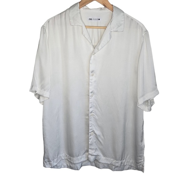 ZARA Men’s White Button-Up Shirt | Resortwear coastal - Picture 1 of 6